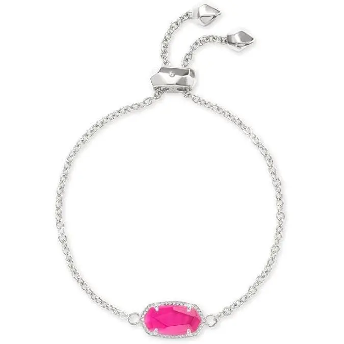 Kendra Scott Elaina Silver Adjustable Chain Bracelet in Azalea Illusion 9608800214