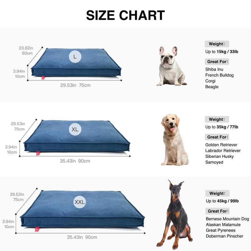 Dog Bed for Medium & Large Dogs Extra Large Removable Washable Cover All Season Comfort Cozy Pet Furniture Stylish Accessory Sturdy Construction