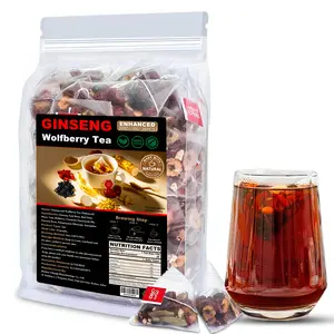 Formula Ginseng Wolfberry Tea - 20 Bags for Kidney & Liver Cleanse,Ten Treasure Tea with Ginseng & Herbs,Boost Energy Detox Natural Beverage