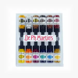 Dr. Ph. Martin's Spectralite Private Collection Liquid Acrylics (Set 3) Arcylic Paint Set, ½ US fl oz, 1 Set of 12 Bottles