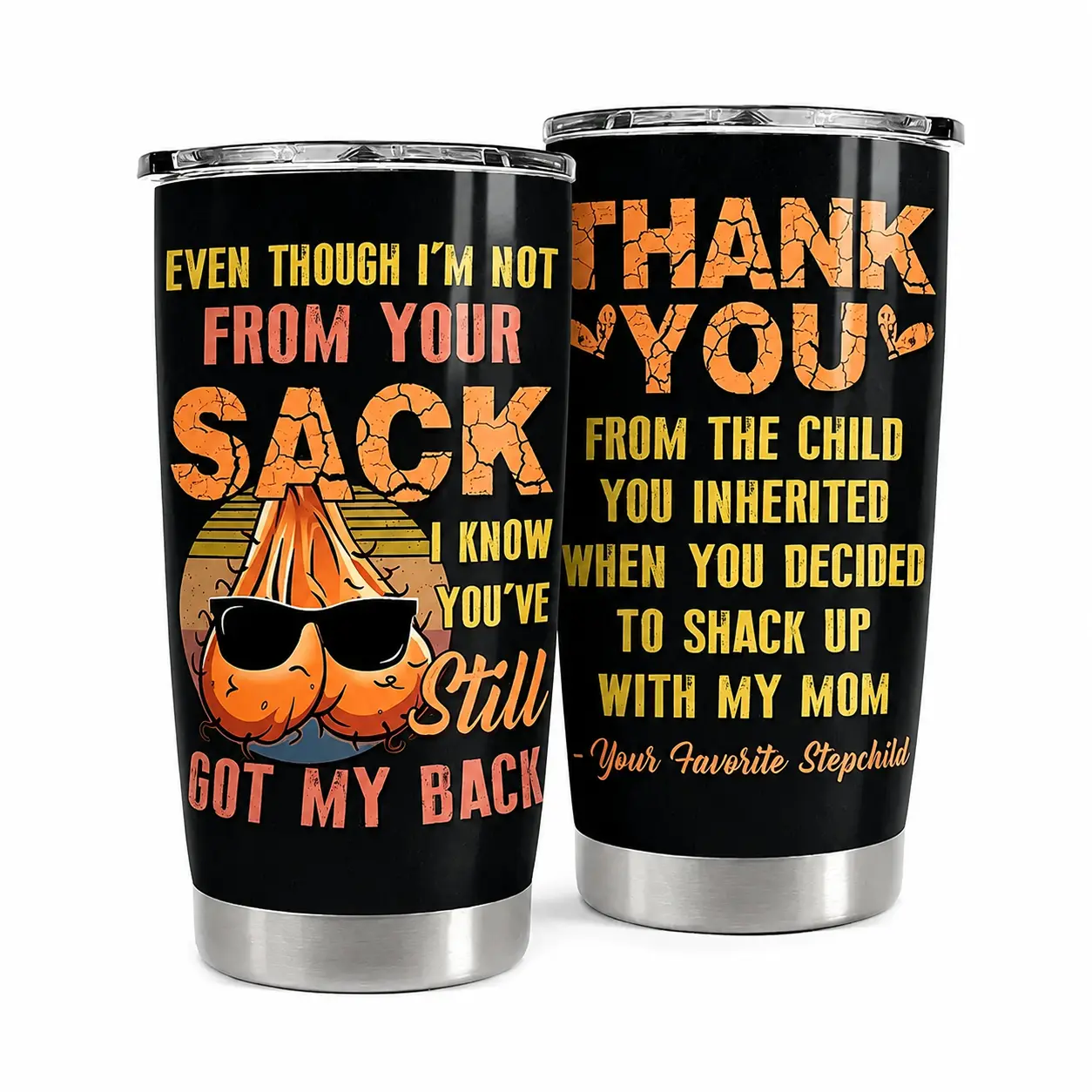 20oz Stainless Steel Spillproof Insulated Vacuum Flask - Portable Hot and Cold Water Tumbler with Lid, Unique Gifts for Man, Drinkware Must Haves, Insulated Mug Tumbler Vacuum Flask (Step Dad Gift for Father’s Day)