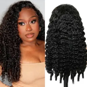 Bling Hair Burmese Curly 13x6 Full Lace Frontal Wig Human Hair 13x6 HD Transparent Lace Frontal Wigs with Spiral Curls End Pre Plucked 10A Burmese Virgin Human Hair Wigs for Women