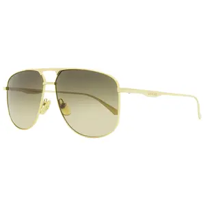 Gucci Pilot Sunglasses GG0336S 001 Gold 60mm 22
