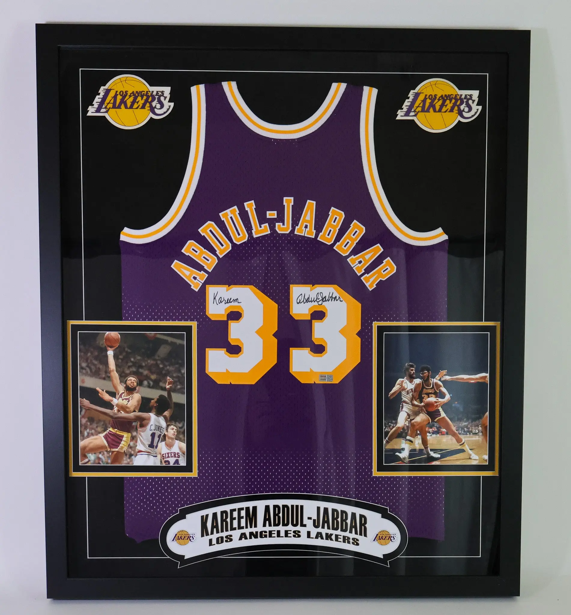 Kareem Abdul-Jabbar Autographed Los Angeles Lakers Purple Jersey — Deluxe Framed | Tri Star COA