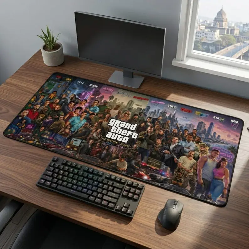 Grand Theft Auto: The Entire Legacy 1997–2025 Gaming Deskmat