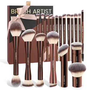 MAANGE 20 Counts Makeup Brushes Set Professional Foundation Powder Blush Concealer Contour Eyeshadow Soft Hair Comfortable Handle Aluminum Tube Design Beauty Cosmetics Tool Kit