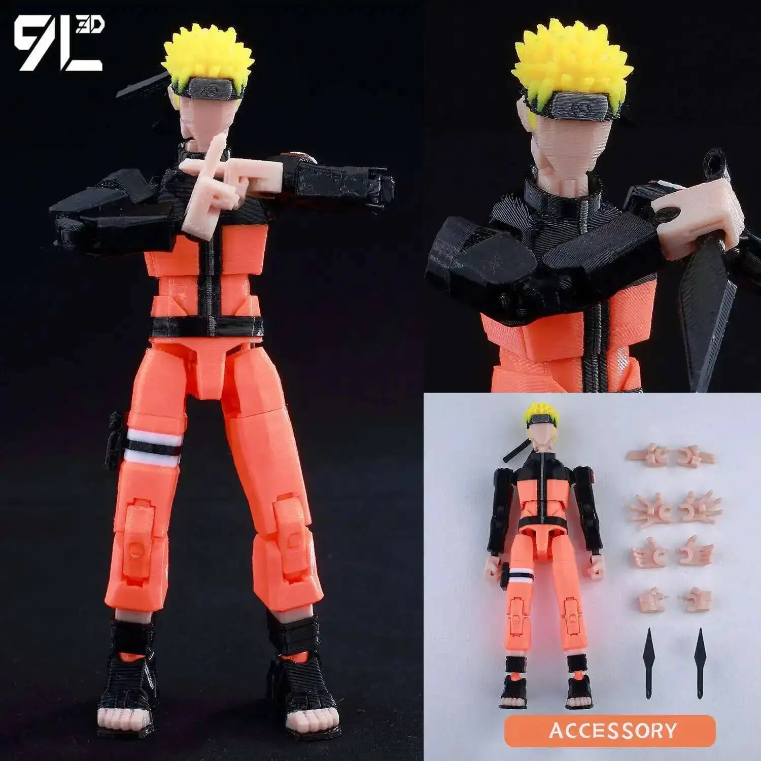 9L 3D Printed Jujutsu Kaisen Fushiguro Toji Action Figure Doll, Anime Multi-Jointed Shapeshift Toy, DIY Specialty Supply, Ornament & Gift for Collectors