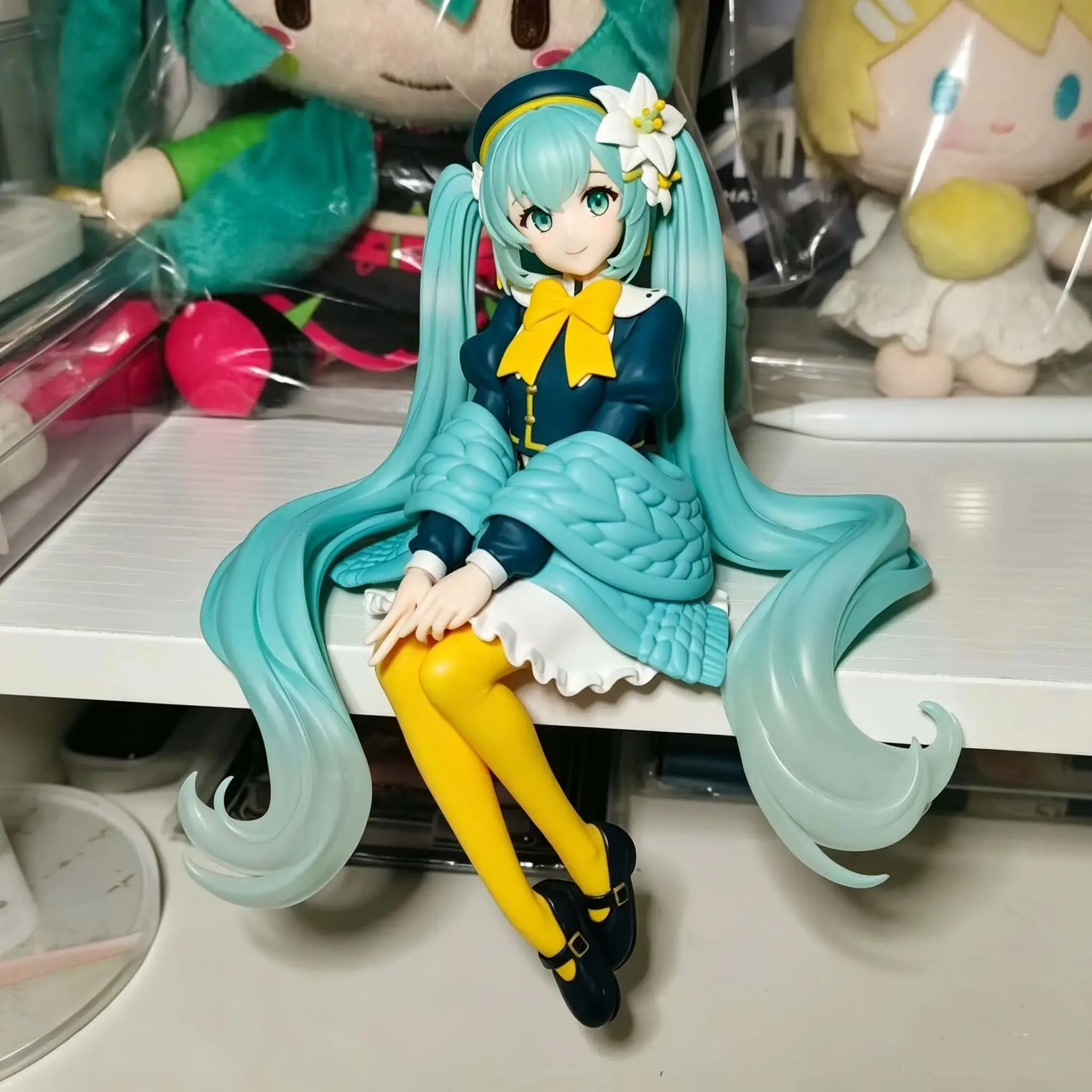 Hatsune Miku Flower Fairy Lily Noodle Stopper Japan Anime Figure PVC Collectible Model Toys Desktop Ornaments Girl Birthday Gift