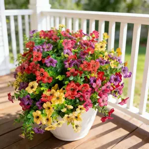 Artificial Flower (6/12pcs/set), UV Resistant Colorful Fake Flower, Decorative Bouquet for Home Garden Party Wedding Decor, Artificial Flowers Bouquet