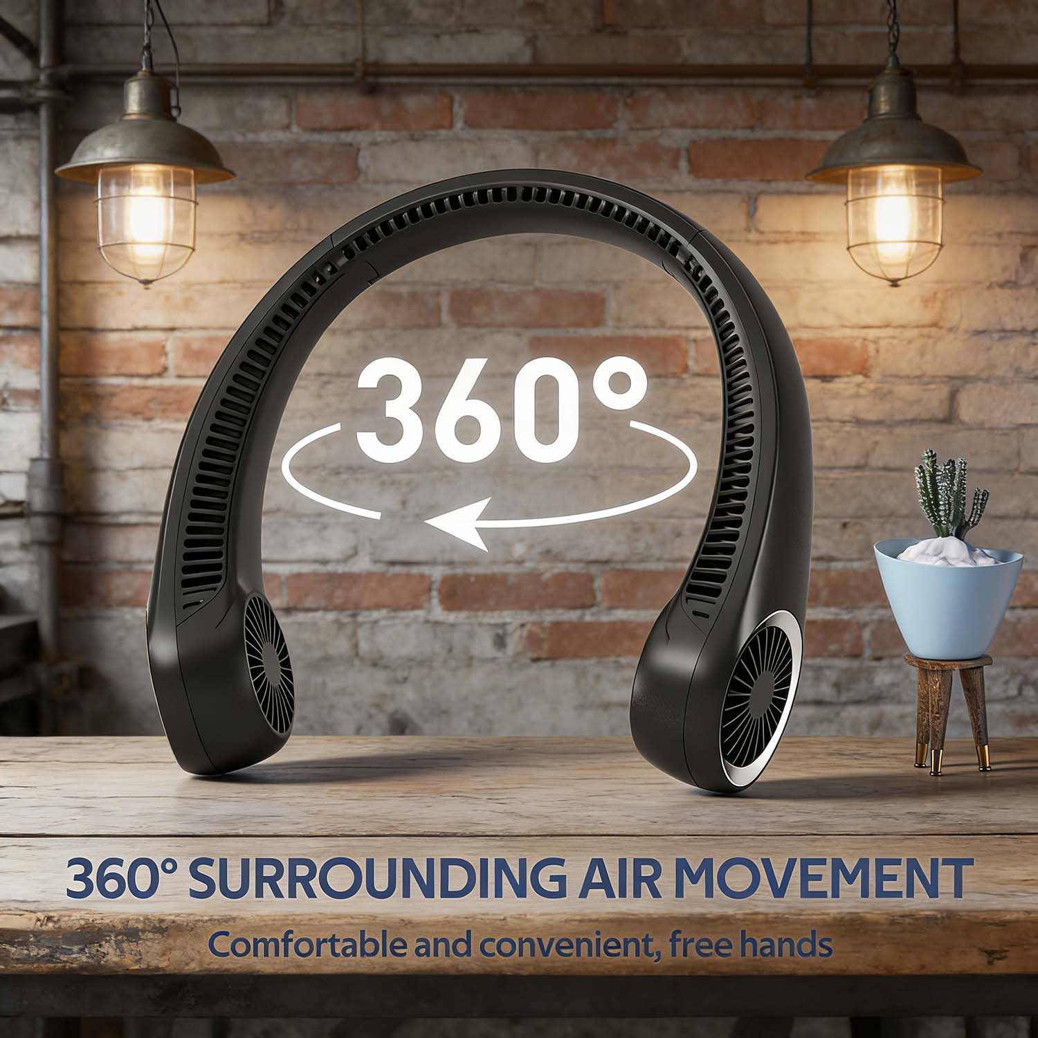Portable Neck Fan, Hands Free Bladeless Design, 360° Surround Cooling Personal Fan, Quiet Wearable Fan for Indoor Outdoor Activities, Ideal Birthday Gifts for Men Women
