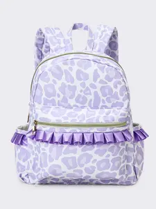 Cheetah Print With Ruffle Kids Backpack