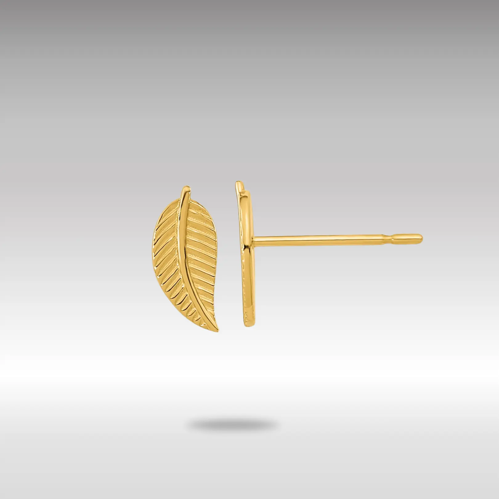 14K Gold Madi K Kids Leaf Post Earrings - Model GK940