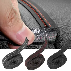 Car Interior Decorative Self-Adhesive Leather Trim, Universal Car Interior, DIY Braided Strips, Car Decorations, Width 1.5cm, Length 1/2/3m