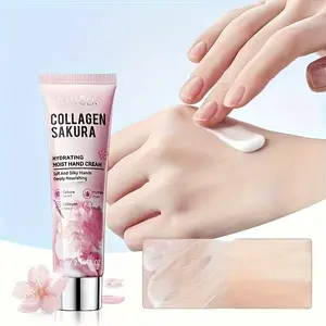 2-Pack Cherry Blossom Collagen Hand Cream, Moisturizing, Rich in Vitamin E, for Dry and Rough Hands, Luxury Skincare, Alcohol-Free Formula