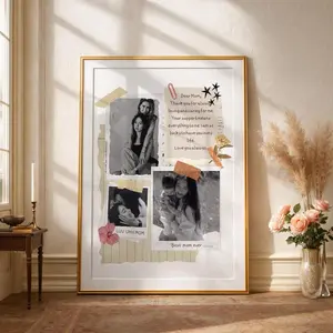 Custom Matchbook Photo Collage Template, Personalized Matchbook Poster, Vintage Photo Wall Art