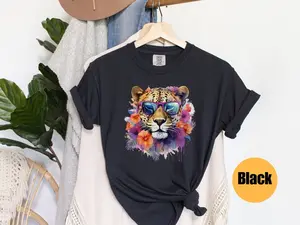Jaguar Shirt | Vintage Jaguar | Big Cat Shirt | Tiger Shirt | Big Cats Lover Tee | Animal Shirt | Floral Shirt | Floral Jaguar