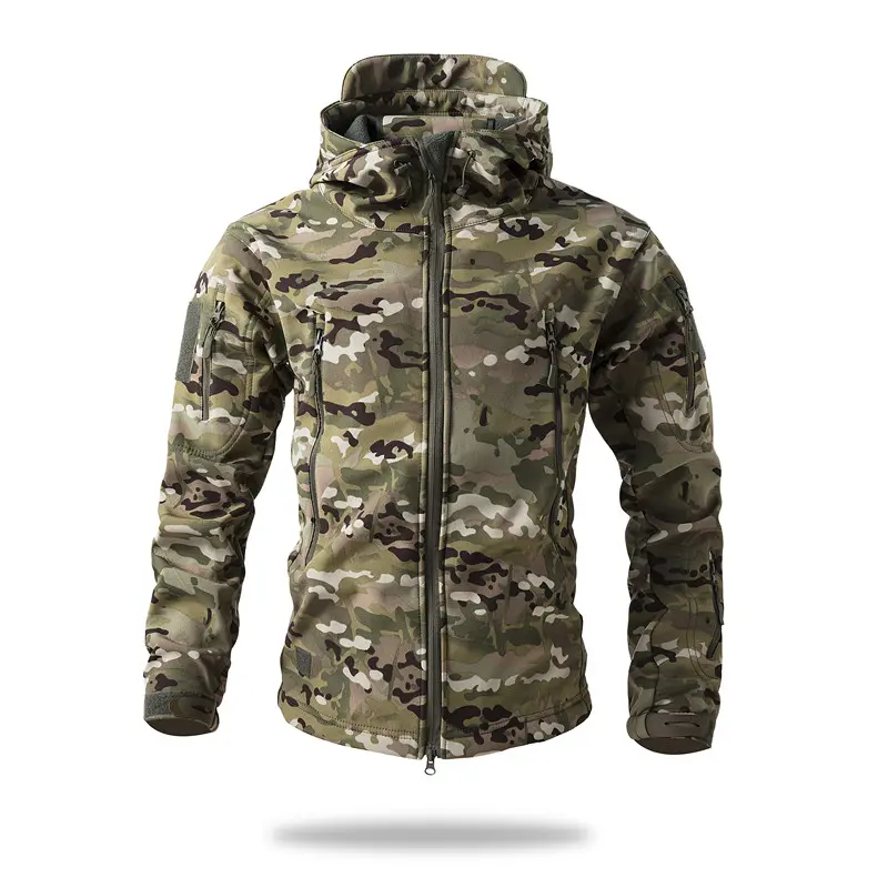 Men's Athletic Soft Shell Jacket, Fleece-Lined Outdoor Sports Outerwear with Hooded Protection and a Windproof, Waterproof Shell, Active Jacket, Hiking, Fitted Cut