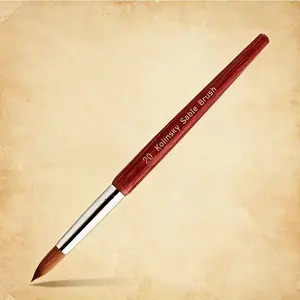 Wood Handle Nail Art Brush, High Density Fiber Bristles, Suitable for Acrylic Powder/crystal Powder, Professional Nail Tool No. 20