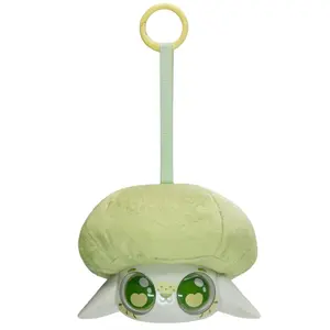 KALEIDOS CREATIVE Capkins Cap Bag Clip, Mushroom Character Plush Keychain with Vinyl Face, Green and White, 3.5 Inch Mixed Media Accessory
