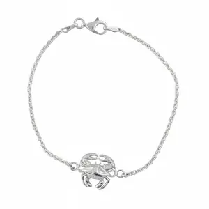 Blue Crab Sterling Silver Bracelet (1 Crab)