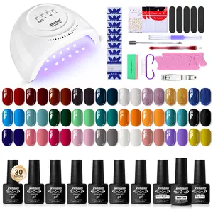 JEWHITENY 27 Colors Gel Nail Polish Kit with U V Light, 120W U V LED Nail Dryer Lamp Curing Gel Nail Polish Set Popular Gel Nail Polish Set DIY at Home, Nail Manicure Tools Matte Gift