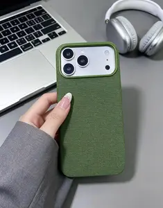 Magnetic Woven Texture Phone Case for iPhone 13 14 15 16 17 Series Pro Max Air, Soft PU Fabric Style Slim Shockproof Protective Cover