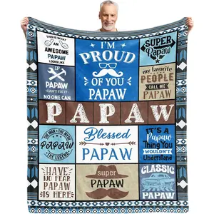 Kesidilo Papaw Gifts Throw Blanket - 60"X 50", Pawpaw Gifts from Grandchildren & Grandkids, Birthday & Ideas