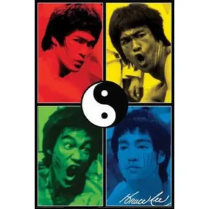 Bruce Lee Color Quad Poster