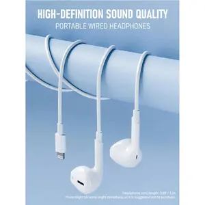 Lightning Wired In-Earphone, Headphones, Earbuds, Headset Compatible With Apple, Iphone/Ipad Lightning, With Lightning Connector, Integrated Remote