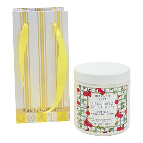 Beekman 1802 18-oz. Body Cream with Gift Bag - Pistachio & Dark Cherry
