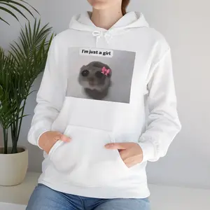 I'm Just a Girl Meme Hoodie | Cute Hamster Meme