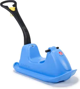 Push Around Sled, Kids Ride On Toy & Outdoor Snow Toboggan, Made of Durable Plastic, Max Weight 40 lbs., for Toddlers 1.5-3 Years Old, Blue