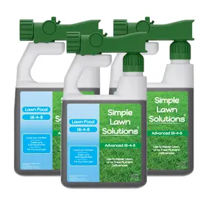 Lawn Food 16-4-8 Trio - Complete Balanced NPK Liquid Fertilizer - All-Season Lawn & Grass Care - Ready-to-use Attached Sprayer - 32 oz
