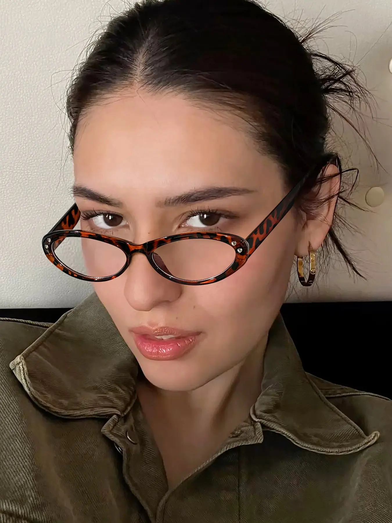 Women's Oval Frame Glasses, Vintage Tortoiseshell and, Clear Lenses Lightweight Comfortable Frames, Daily Wear Versatile Style
