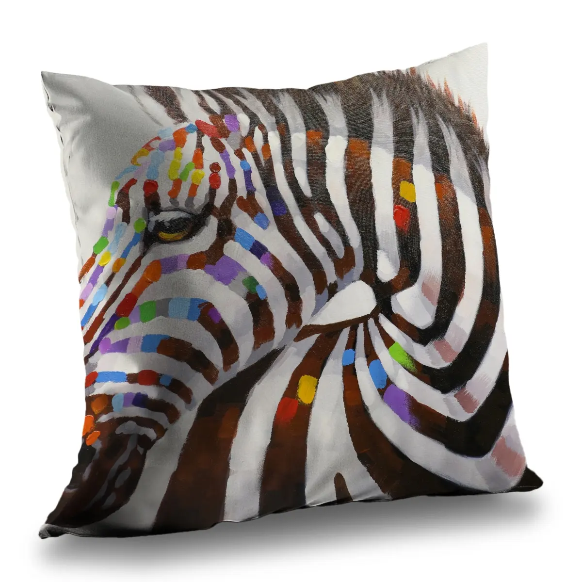 360 Stand 14x14 in. Vibrant Zebra Stripes Poly Twill Pillow, Home Decorative Cushion, Contemporary Soft Furnishing for Bedroom, Textile Home Decor Accessory