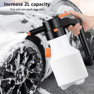 2L Electric Sprayer with High Performance Nozzle, 75° Wide Angle Spray, USB Rechargeable, Large Capacity Foam Bottle, Car and Home Cleaning