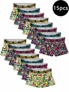 Men's Boxer Briefs Set, Trendy All-Over Print, Breathable Soft Fabric, Lightweight Luxury Satin, Ideal for Home and Vacation