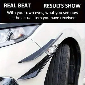 Plastic Car Front Bumper Splitter Fins Universal High Gloss Carbon Look, Rear Spoiler Duck Wing Trunk Lip Spoiler Modification Parts, Automotive Accessories