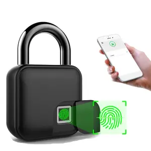 Garvee Fingerprint Padlock, Smart Waterproof Fingerprint Lock APP Keyless Biometric Electronic Lock with USB Charging, Security Padlock Compatible Bluetooth 4.2 for Door, Locker, Luggage
