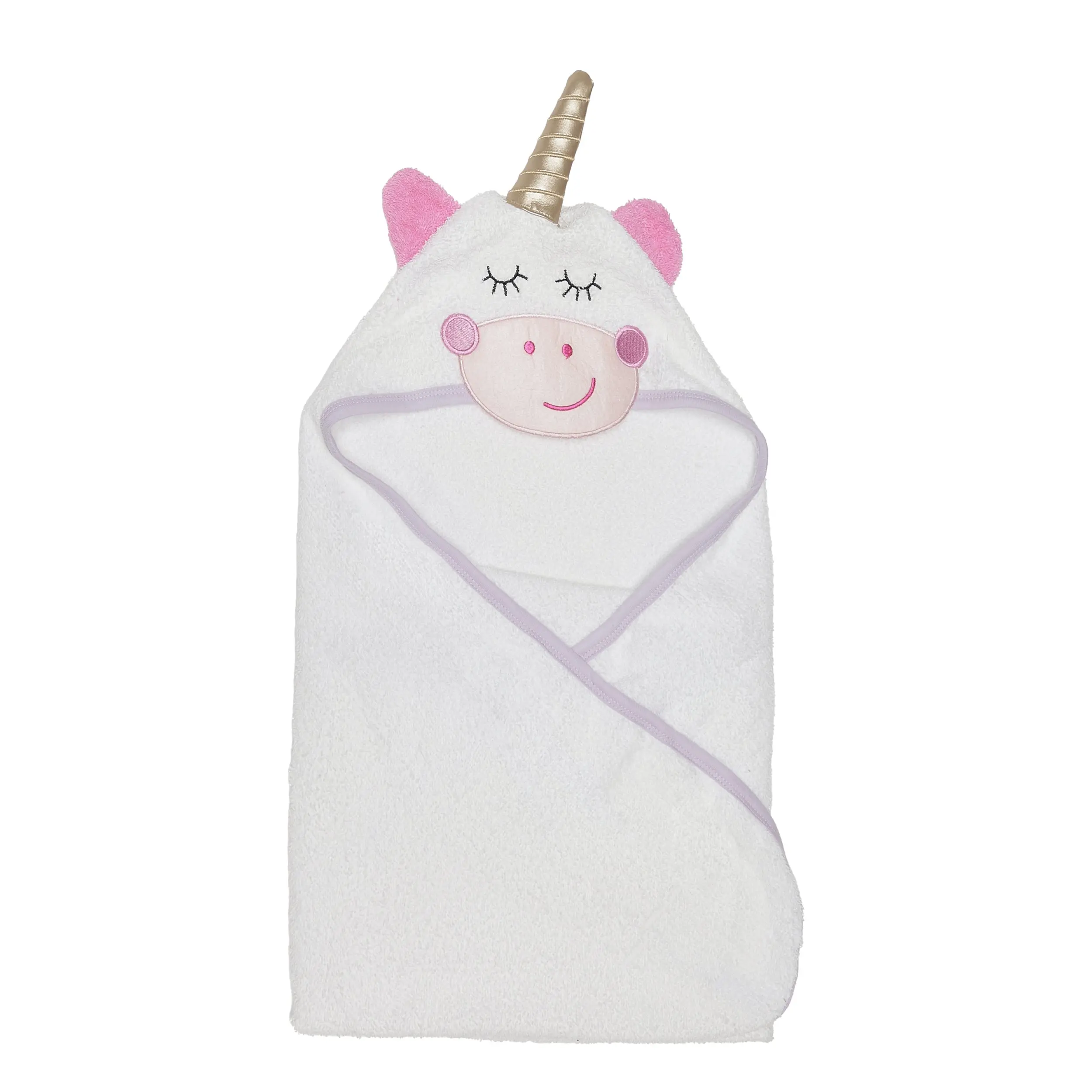Everyday Kids 3D White Unicorn Towel with Horn Hooded Towel – Soft & Absorbent Baby Bath Essential 