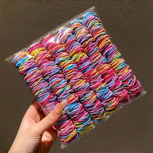 200pcs/Set Assorted Colorful Hair Ties - Including Pink, Blue, Yellow, Purple And More - Suitable For Girls And Women. And For Hairstyling, DIY Crafts Such As Braiding Bracelets And Necklaces, Daily use - Abundant Quantity To Meet Various Needs.