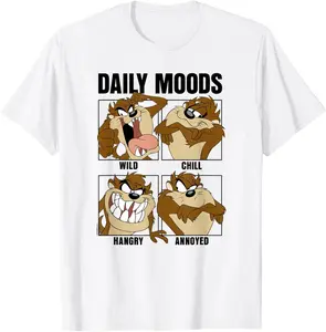 "Tasmanian Devil Daily Moods T-Shirt| Funny Looney Tunes Mood Chart Tee"