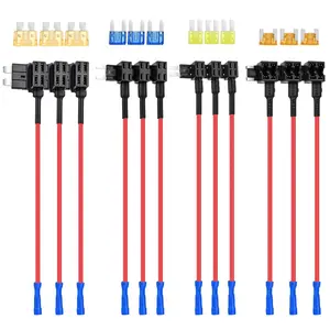 Nilight 12-Pack 12V Plug-in Type Car Add-a-Circuit Fuse Tap - 4 Types (Standard, Mini, Micro2, Low Profile) ATO ATC ATM APM Holders to Protect Circuits for Cars/Trucks, Boats