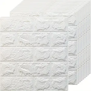 New 3D Wall Panels Peel and Stick, 20 PCS XPE Foam 3D Wallpaper, Faux Brick Wall Panels for Bedroom, Stairs, Kitche