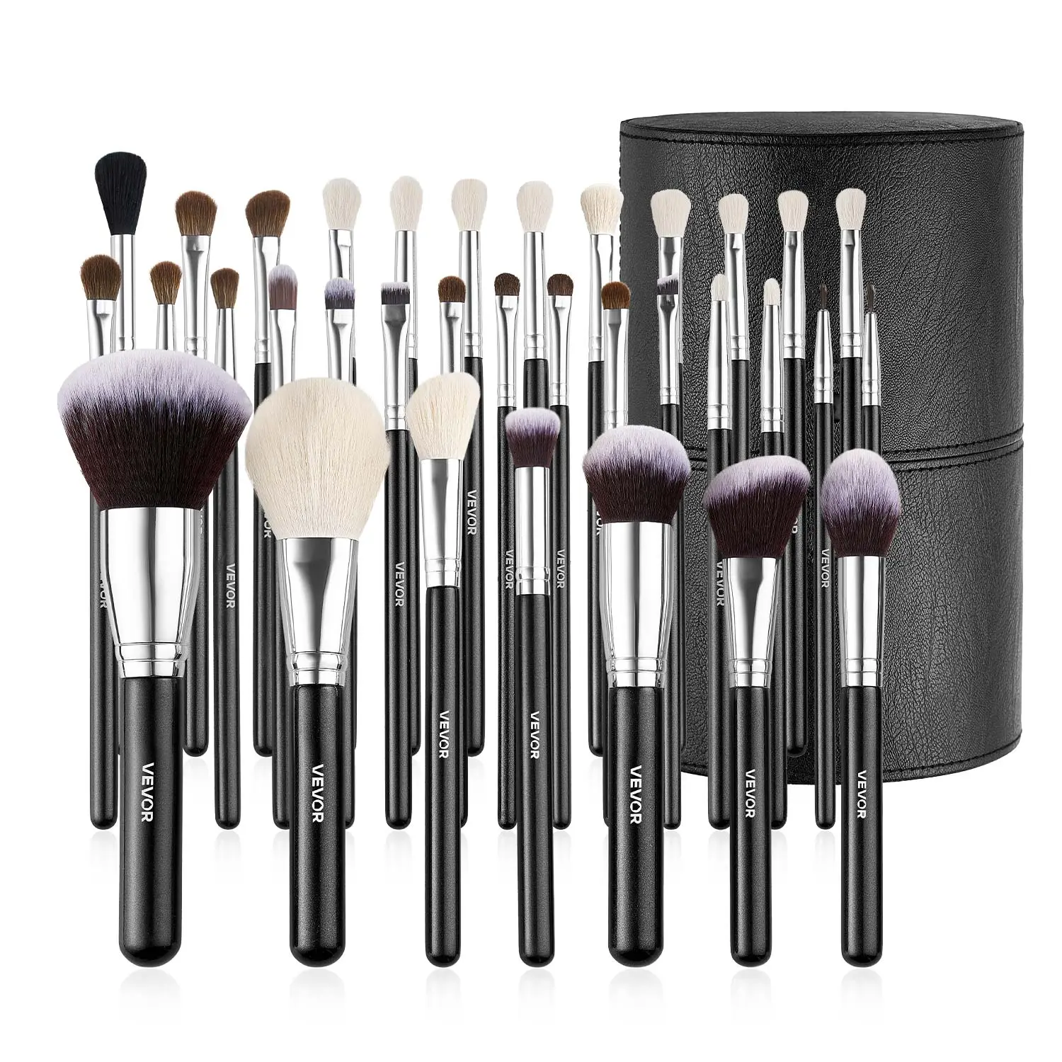 【Summerfinds】VEVOR 34-Piece Makeup Brush Set, Professional Brushes Kit for Foundation Blending Eyeshadow Concealer Blush - with Soft Bristles, Ergonomic Wood Handle, Travel-Friendly Case Included