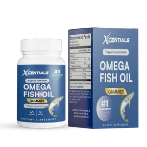 Xcentials Omega Fish Oil Gummies - Supports Joint Health, Raspberry Flavored, 60 Count, #1 Pharmacist Recommended