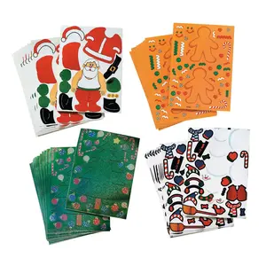 6 1/2" Bulk Holiday Make-a-Character Paper Sticker Sheets - 96 Pc.