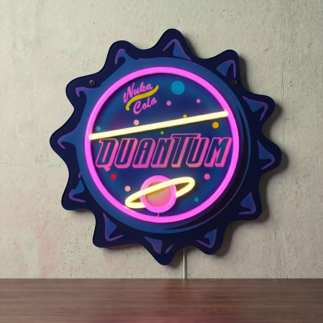 Nuka Cola Quantum Neon Sign, Dimmable LED Wall Neon Light, USB Powered Neon Decor for Gaming Room, Bedroom, Bar, Party Man Cave, Home, Sci-Fi Wall Art Decoration