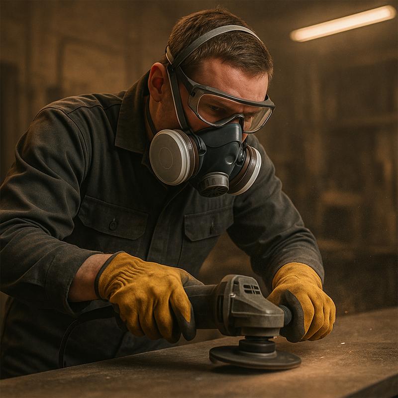 Dust-Proof Integrated Respirator & Half Face Mask Reusable with Safety Goggles , 15-in-1/11-in-1 Dual Filter Cartridge (Anti-Dust/Chemical/Pesticide) | For Spray Painting, Cutting,Carpentry, Anti-Chemical,Grinding,DIY Security Protection