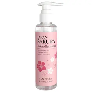 New Arrival 170ML Cherry Blossom Makeup Remover Oil, Gentle Alcohol-Free Formula, Quick Emulsification, Non-Comedogenic, Waterproof, Suitable for Sensitive Skin